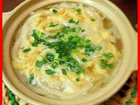 夜食やお酒の後に！直ぐできる優しい味の卵とじうどん